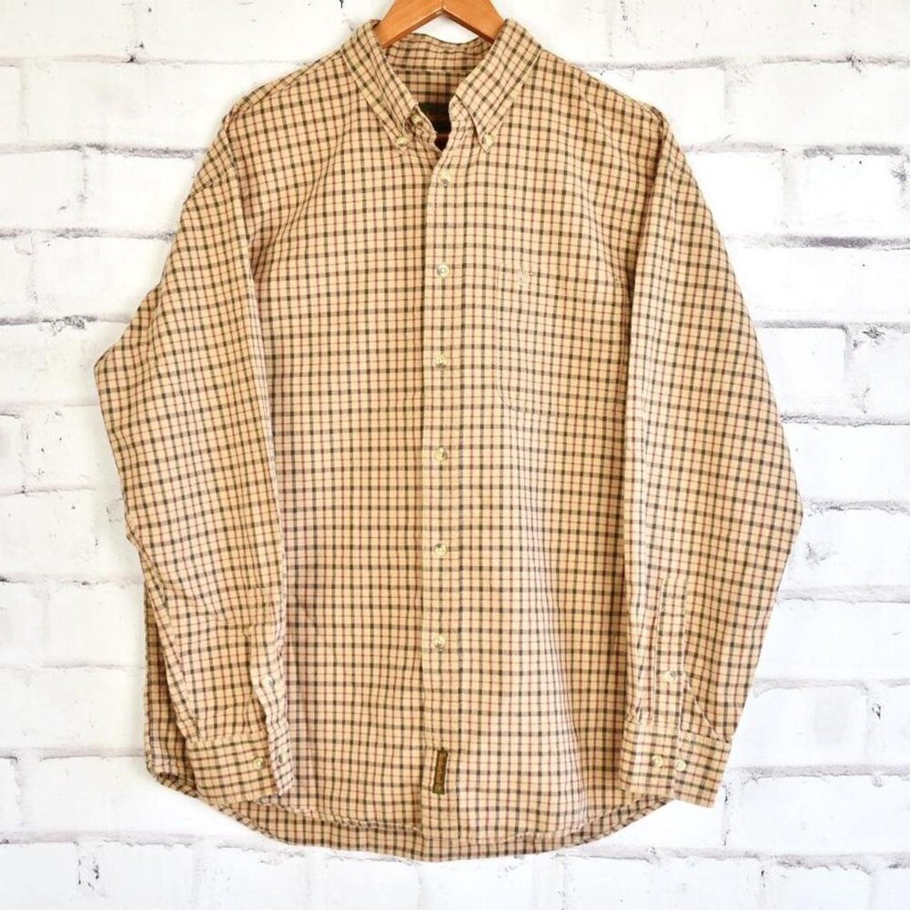 Vintage 2000 Timberland Earthtone Plaid Cottagecore Button Up Shirt